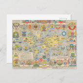 国統一されたの世界地図 ポストカード (正面/裏面)