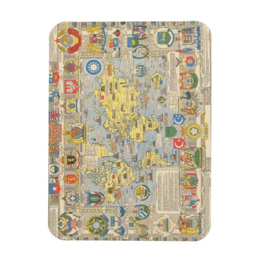 国統一されたの世界地図 マグネット (縦)