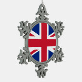 国統一された旗 スノーフレークピューターオーナメント (左)