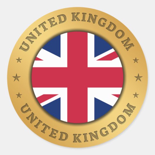 国統一された旗 ラウンドシール (正面)