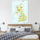 国統一された航空図 キャンバスプリント (インサイチュ (寝室))