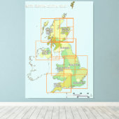 国統一された航空図 キャンバスプリント (インサイチュ (ウッドフロア))