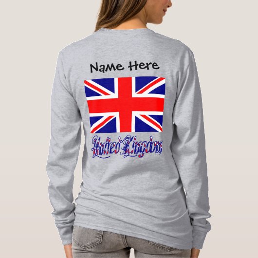 国統一された英国旗パーソナライズされた Tシャツ (裏面)