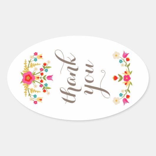 国花サンキューギフトラベル 楕円形シール (正面)