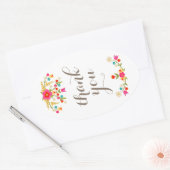 国花サンキューギフトラベル 楕円形シール (封筒)