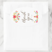 国花サンキューギフトラベル 楕円形シール (バッグ)