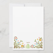 国花フレーム赤ちゃんシャワー 招待状 (裏面)