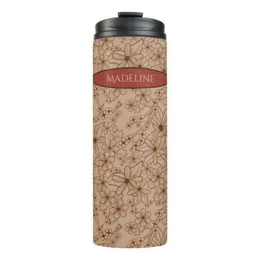 国花手描きパターンタンヴィンテージ タンブラー (正面)