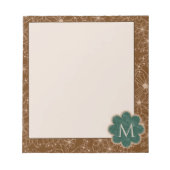 国花手描き模様茶素朴色 ノートパッド (正面)