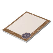 国花手描き模様茶素朴色 ノートパッド (回転)