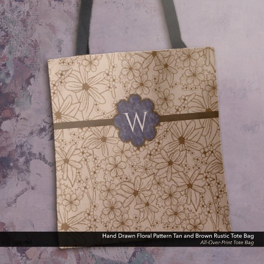 国花：丹と紫モノグラムの トートバッグ