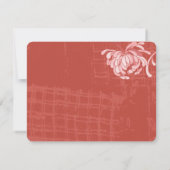 国花 赤い結婚式の写真 保存日付 招待状 (裏面)