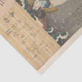 国芳による竹のケープの女性の雪景色 薄葉紙 (詳細)