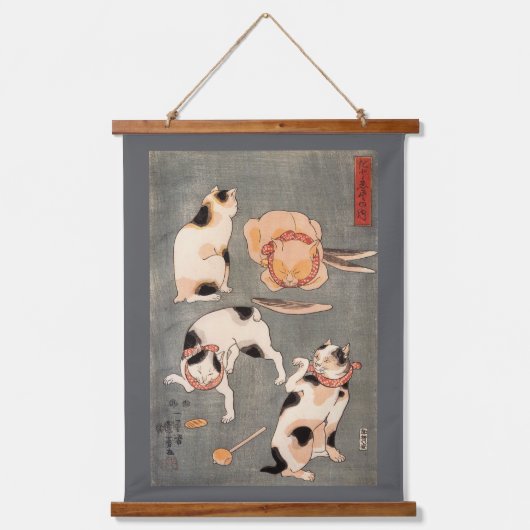 国芳の日本猫, 浮世絵 吊り下げ型タペストリー (正面)