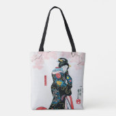 国芳の桜と日本女性 トートバッグ (裏面)