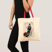 国芳の桜と日本女性 トートバッグ (正面(商品))