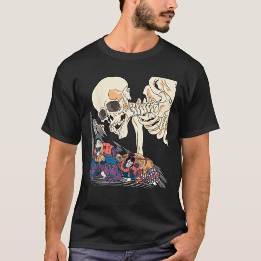 国芳殺スケルトン妖怪浮世絵 Tシャツ (正面)