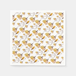 国芸術的の水色かぼちゃのパターン スタンダードカクテルナプキン