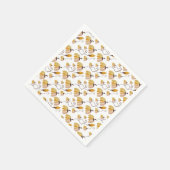 国芸術的の水色かぼちゃのパターン スタンダードカクテルナプキン (角)