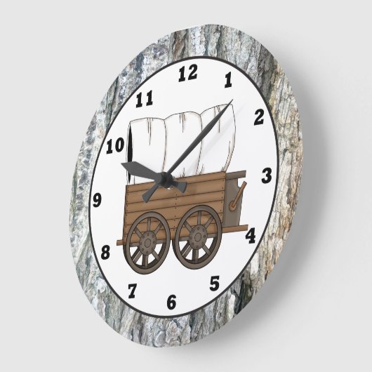 国西部のカバー付きワゴン壁時計 ラージ壁時計 (傾斜)