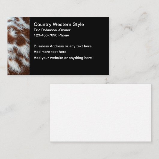 国西部の牛の模様の名刺3 名刺 (正面/裏面)