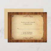 国西部の結婚RSVPの応答カード 出欠カード (正面/裏面)