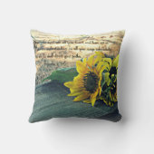 国西部、ヒマワリおよび聖書の詩 クッション (裏面)