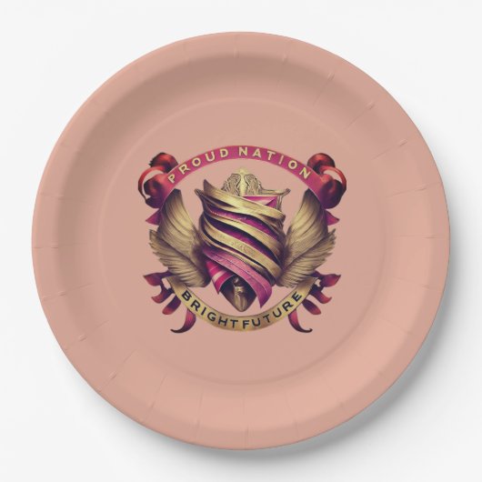 国誇りを持ったの明るい未来 ペーパープレート (正面)