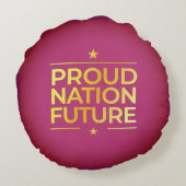 国誇りを持ったの明るい未来 ラウンドクッション (裏面)