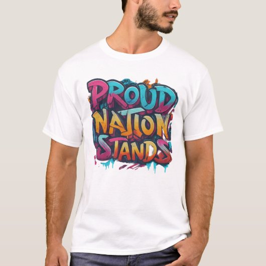 国誇りを持った立T、シャツ Tシャツ (正面)