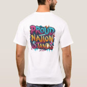 国誇りを持った立T、シャツ Tシャツ (裏面)