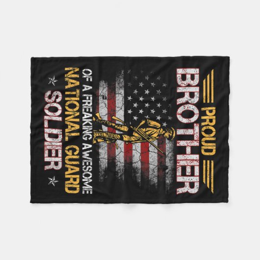 国誇りを持った衛兵士同志退役軍人D フリースブランケット (正面(横))