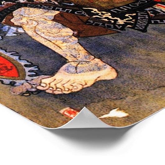 国貞ファインアートタトゥーとともに日本の ポスター (角)