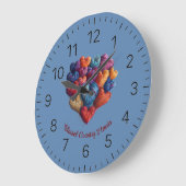 国賛美ハート ラージ壁時計 (傾斜)