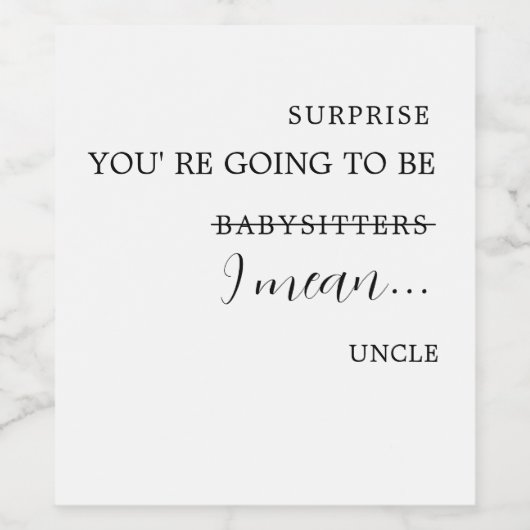 国連アクル・アンティへの妊娠生まれたばかりの発表 ワインラベル (シングルラベル)