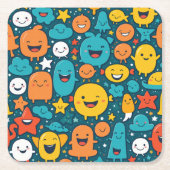 国連マンガスマイリー紙コースター スクエアペーパーコースター (正面)