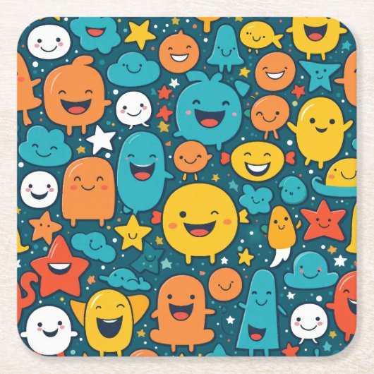 国連マンガスマイリー紙コースター スクエアペーパーコースター (正面)