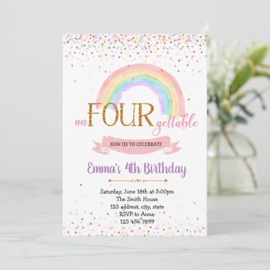 国連FORの誕生日パーティーの招待状 招待状 (スタンド正面)