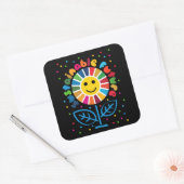 国連SDGsグローバルゴール2030地球に優し今後 スクエアシール (封筒)