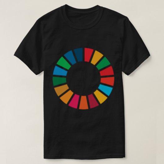 国連SDGs国連グローバルゴールロゴ国統一された々Sust Tシャツ (デザイン正面)