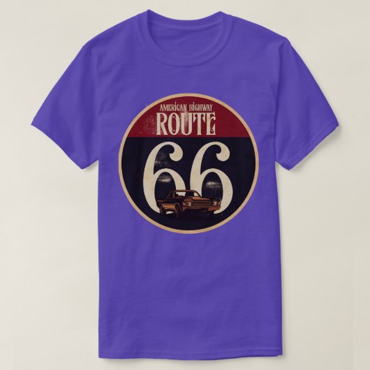 国道66号アメリカハイウェイ Tシャツ (デザイン正面)
