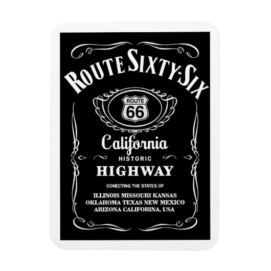 国道66号黒ラベル マグネット (縦)