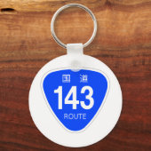 国道 143 号線ー国道標 キーホルダー (正面)