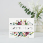 国開花フローラ素朴ウェディング日付を保存 案内ポストカード (スタンド正面)
