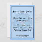 国防総省の退職カード 招待状 (裏面)