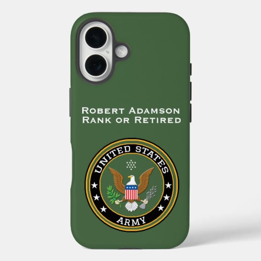 国防記章入り陸軍要員向けのカスタマイズ Case-Mate iPhoneケース (裏面)
