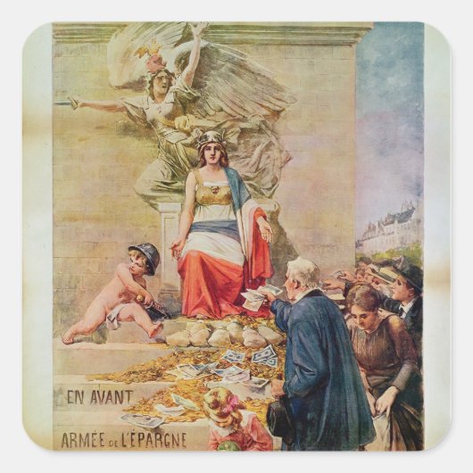 国防費に関する第2次貸付けのポスター スクエアシール (正面)