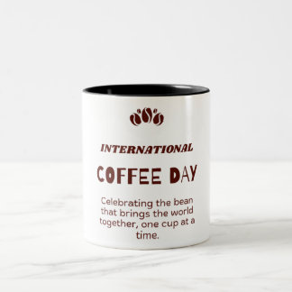 国際コーヒーの日 マグカップ - 豆を称えて