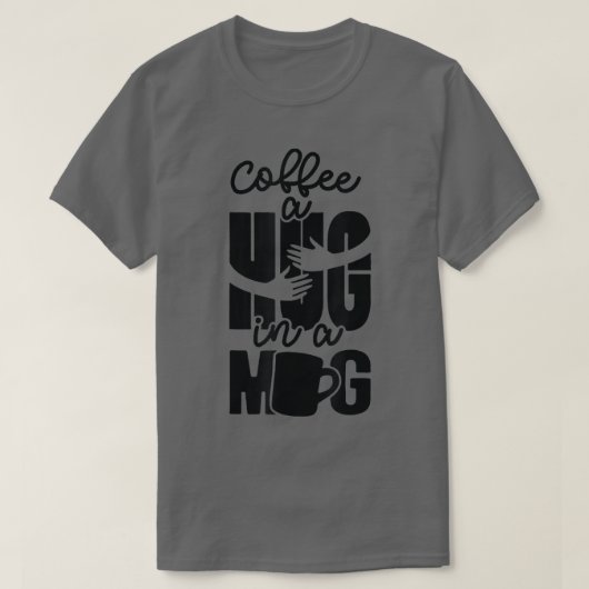 国際コーヒー好きのマグカップで素晴らしかわいいハグ Tシャツ (デザイン正面)