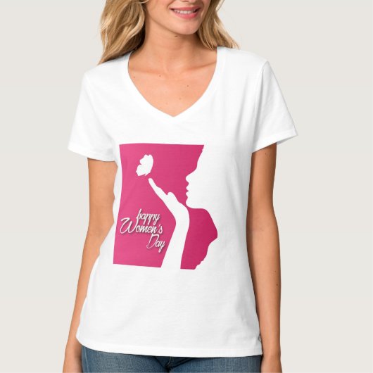 国際ジャーナル国際女性happy women s d tシャツ (正面)